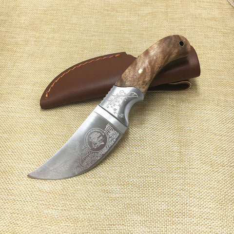 High quality hunter knife with wooden handle