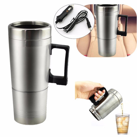 Stainless steel thermos with car heating cable