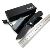 Black steel foldable knife