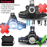 50000LM head lamp bag set (18650 battery life)