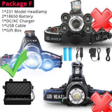 50000LM head lamp bag set (18650 battery life)