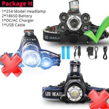 50000LM head lamp bag set (18650 battery life)