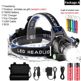 10000lum Powerful head lamp (2*18650 battery life)