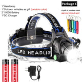 10000lum Powerful head lamp (2*18650 battery life)