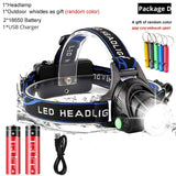 10000lum Powerful head lamp (2*18650 battery life)
