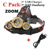 50000Lm strong head lamp