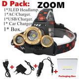 50000Lm strong head lamp