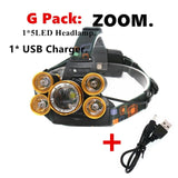 50000Lm strong head lamp