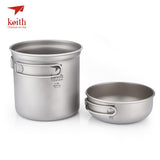 Foldable Tableware 1.2L + 400ml Titanium Cookware