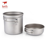 Foldable Tableware 1.2L + 400ml Titanium Cookware