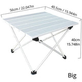 Portable, foldable aluminum table