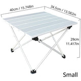 Portable, foldable aluminum table